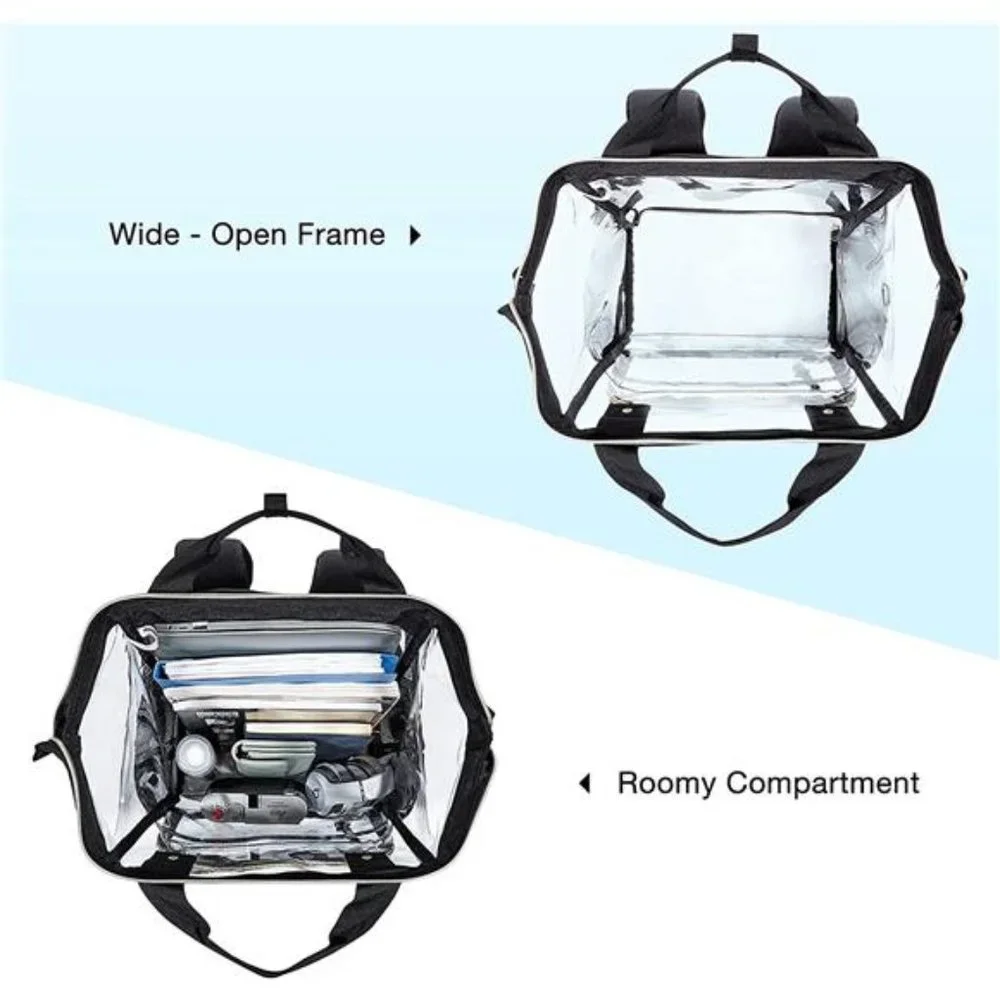Clear Backpack Heavy Duty Transparent Backpack Set See Through Bookbags Durable